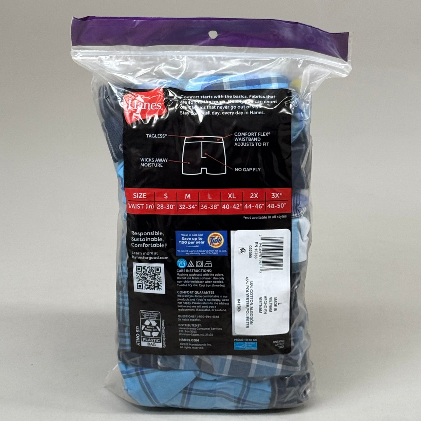 HANES (6 PACK!) Men's Cool Comfort Boxer Briefs Sz L 36-38" Blue/Navy Blue RN15763